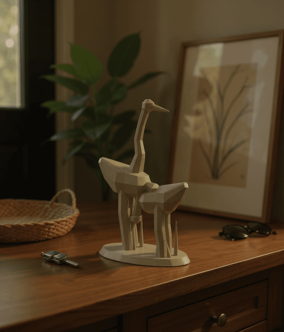 Crane Pair, studio view 1