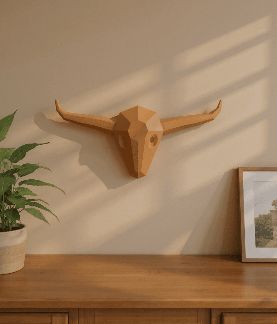 Longhorn Bust, studio view 1