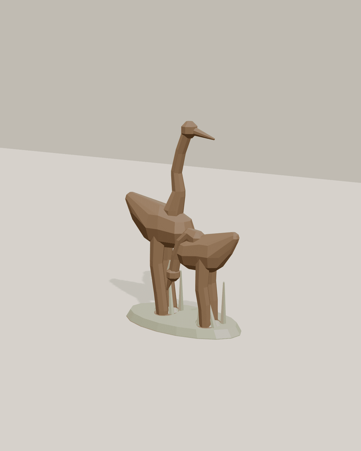 Crane pair mantel sculpture styled for a living room